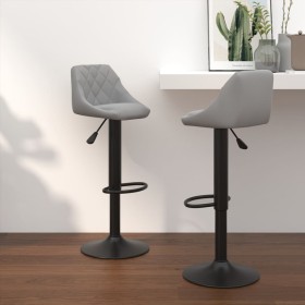 Taburetes de cocina 2 unidades terciopelo gris claro de vidaXL, Taburetes de cocina - Ref: Foro24-335349, Precio: 116,57 €, D...