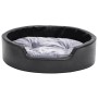 Cama para perros felpa y cuero sintético negro gris 69x59x19 cm en Camas para perros | Comprar online en Foru.es