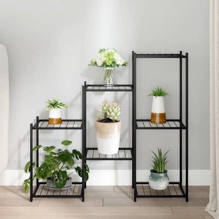 Soporte para flores de hierro negro 83x25x80 cm de vidaXL, Soportes para macetas - Ref: Foro24-343129, Precio: 54,91 €, Descu...