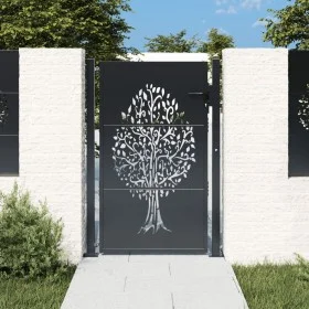 Anthracite gray steel garden gate tree design 105x155 cm by vidaXL, garden gates - Ref: Foro24-153157, Price: 285,05 €, Disco...