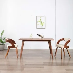 Sillas de comedor 2 uds madera curvada y cuero sintético crema de vidaXL, Sillas de comedor - Ref: Foro24-283102, Precio: 284...