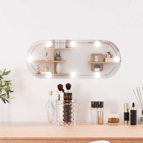 Espejo de pared ovalado con luces LED vidrio 20x50 cm en Espejos | Comprar online en Foru.es