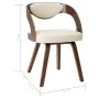 Esszimmerstühle, 6 Stück, gebogenes Holz und cremefarbenes Kunstleder von vidaXL, Essstühle - Ref: Foro24-278841, Preis: 910,...