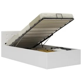 Hydraulic canapé bed white synthetic leather 100x200 cm by vidaXL, Beds and slatted bases - Ref: Foro24-285517, Price: 309,36...