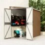 Cobertizo jardín pared acero galvanizado marrón 118x194x178 cm de vidaXL, Cobertizos - Ref: Foro24-316224, Precio: 189,97 €, ...