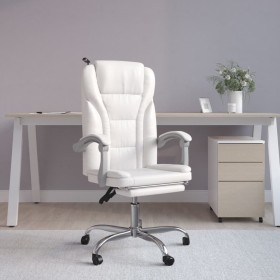 Silla de oficina reclinable cuero sintético blanco de vidaXL, Sillas de oficina - Ref: Foro24-349702, Precio: 139,25 €, Descu...