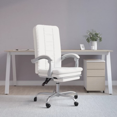 Silla de oficina reclinable cuero sintético blanco de vidaXL, Sillas de oficina - Ref: Foro24-349722, Precio: 115,58 €, Descu...