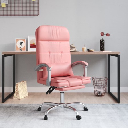 Silla de oficina reclinable masaje cuero sintético rosa de vidaXL, Sillas de oficina - Ref: Foro24-349711, Precio: 117,76 €, ...