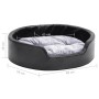 Cama para perros felpa y cuero sintético negro gris 69x59x19 cm en Camas para perros | Comprar online en Foru.es