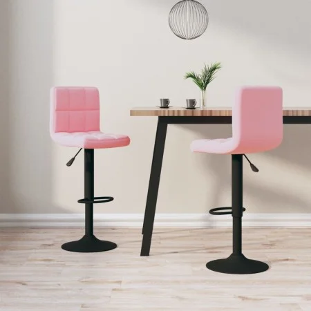 Kitchen stools 2 units pink velvet by vidaXL, Kitchen stools - Ref: Foro24-334310, Price: 117,18 €, Discount: %