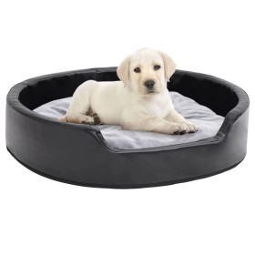Cama para perros felpa y cuero sintético negro gris 79x70x19 cm en Camas para perros | Comprar online en Foru.es