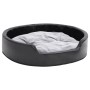 Cama para perros felpa y cuero sintético negro gris 79x70x19 cm en Camas para perros | Comprar online en Foru.es