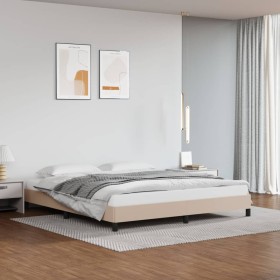 Estructura de cama de cuero sintético capuchino 160x200 cm de vidaXL, Camas y somieres - Ref: Foro24-346915, Precio: 120,66 €...