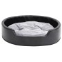 Cama para perros felpa y cuero sintético negro gris 79x70x19 cm en Camas para perros | Comprar online en Foru.es