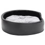 Cama para perros felpa y cuero sintético negro gris 79x70x19 cm en Camas para perros | Comprar online en Foru.es