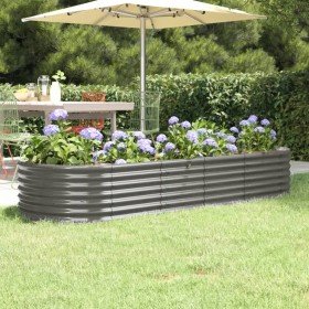 Jardinera arriate acero galvanizado gris 224x80x36 cm en Macetas y jardineras | Comprar online en Foru.es