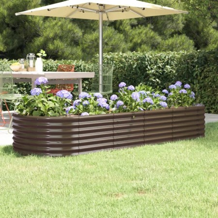 Jardinera arriate acero galvanizado marrón 224x80x36 cm en Macetas y jardineras | Comprar online en Foru.es