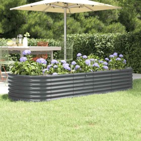 Jardinera arriate acero galvanizado antracita 224x80x36 cm en Macetas y jardineras | Comprar online en Foru.es