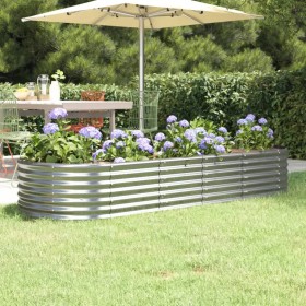 Jardinera arriate acero galvanizado plata 224x80x36 cm en Macetas y jardineras | Comprar online en Foru.es