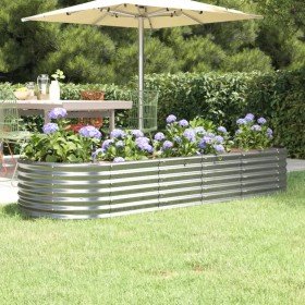 Jardinera arriate acero galvanizado plata 224x80x36 cm en Macetas y jardineras | Comprar online en Foru.es