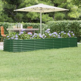 Jardinera arriate acero galvanizado verde 296x80x36 cm en Macetas y jardineras | Comprar online en Foru.es