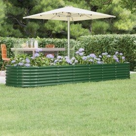 Jardinera arriate acero galvanizado verde 296x80x36 cm en Macetas y jardineras | Comprar online en Foru.es
