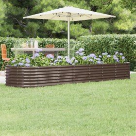 Jardinera arriate acero galvanizado marrón 296x80x36 cm en Macetas y jardineras | Comprar online en Foru.es
