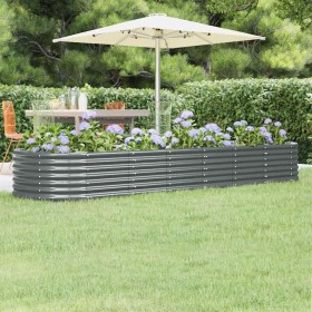 Jardinera arriate acero galvanizado antracita 296x80x36 cm en Macetas y jardineras | Comprar online en Foru.es