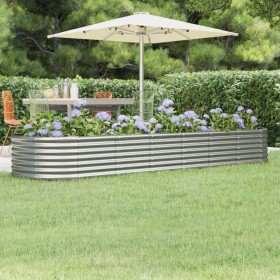 Jardinera arriate acero galvanizado plata 296x80x36 cm en Macetas y jardineras | Comprar online en Foru.es