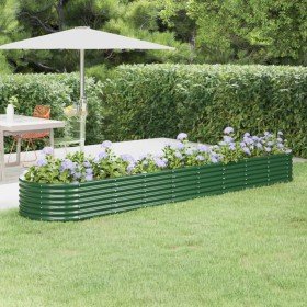 Jardinera arriate acero galvanizado verde 368x80x36 cm en Macetas y jardineras | Comprar online en Foru.es
