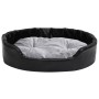 Cama para perros felpa y cuero sintético negro gris 90x79x20 cm en Camas para perros | Comprar online en Foru.es