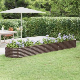 Jardinera arriate acero galvanizado marrón 368x80x36 cm en Macetas y jardineras | Comprar online en Foru.es