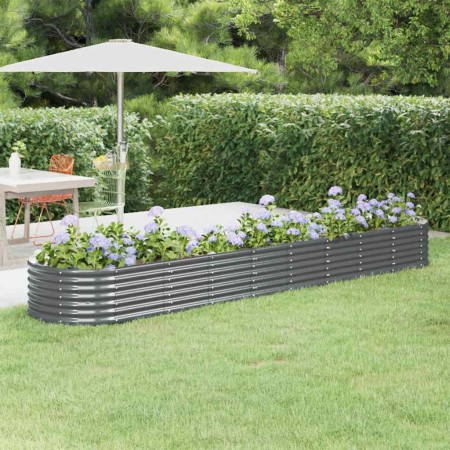 Jardinera arriate acero galvanizado antracita 368x80x36 cm en Macetas y jardineras | Comprar online en Foru.es