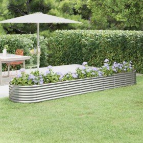 Jardinera arriate acero galvanizado plata 368x80x36 cm en Macetas y jardineras | Comprar online en Foru.es