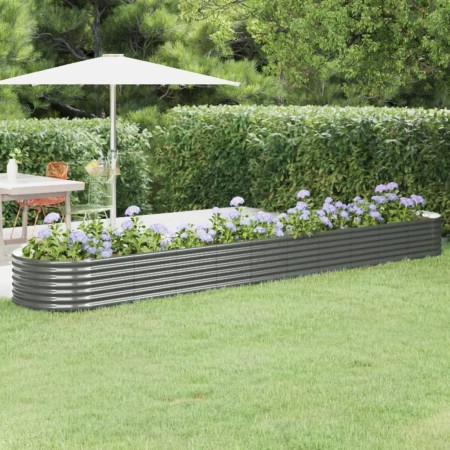 Jardinera arriate acero galvanizado gris 440x80x36 cm en Macetas y jardineras | Comprar online en Foru.es