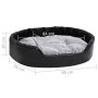 Cama para perros felpa y cuero sintético negro gris 90x79x20 cm en Camas para perros | Comprar online en Foru.es