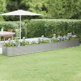 Jardinera arriate acero galvanizado plata 440x80x36 cm en Macetas y jardineras | Comprar online en Foru.es
