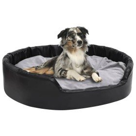 Cama para perros felpa y cuero sintético negro gris 99x89x21 cm en Camas para perros | Comprar online en Foru.es