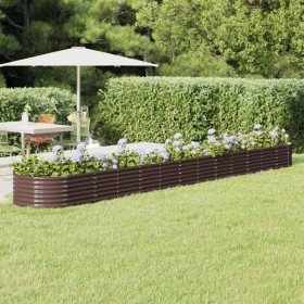 Jardinera arriate acero galvanizado marrón 512x80x36 cm en Macetas y jardineras | Comprar online en Foru.es