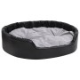 Cama para perros felpa y cuero sintético negro gris 99x89x21 cm en Camas para perros | Comprar online en Foru.es