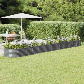 Jardinera arriate acero galvanizado antracita 512x80x36 cm en Macetas y jardineras | Comprar online en Foru.es