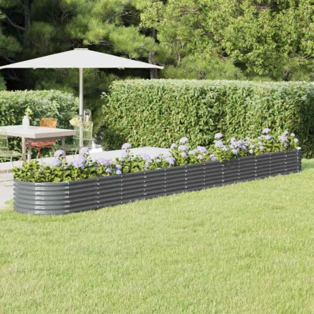 Jardinera arriate acero galvanizado antracita 512x80x36 cm en Macetas y jardineras | Comprar online en Foru.es