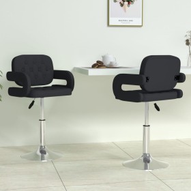 Sillas de comedor giratorias 2 unidades cuero sintético negro de vidaXL, Sillas de comedor - Ref: Foro24-335558, Precio: 166,...