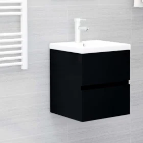 Mueble con lavabo negro madera contrachapada de vidaXL, Tocadores de baño - Ref: Foro24-3071622, Precio: 165,02 €, Descuento: %