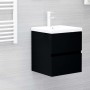 Mueble con lavabo negro madera contrachapada de vidaXL, Tocadores de baño - Ref: Foro24-3071622, Precio: 171,95 €, Descuento: %