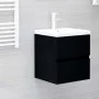 Mueble con lavabo negro madera contrachapada de vidaXL, Tocadores de baño - Ref: Foro24-3071622, Precio: 165,02 €, Descuento: %