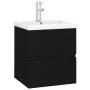 Mueble con lavabo negro madera contrachapada de vidaXL, Tocadores de baño - Ref: Foro24-3071622, Precio: 165,02 €, Descuento: %