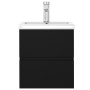 Mueble con lavabo negro madera contrachapada de vidaXL, Tocadores de baño - Ref: Foro24-3071622, Precio: 171,95 €, Descuento: %