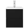 Mueble con lavabo negro madera contrachapada de vidaXL, Tocadores de baño - Ref: Foro24-3071622, Precio: 165,02 €, Descuento: %