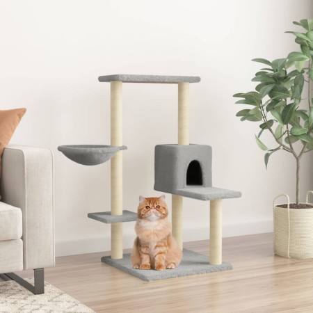 Rascador para gatos con postes de sisal gris claro 95 cm de vidaXL, Mobiliario para gatos - Ref: Foro24-172074, Precio: 41,41...